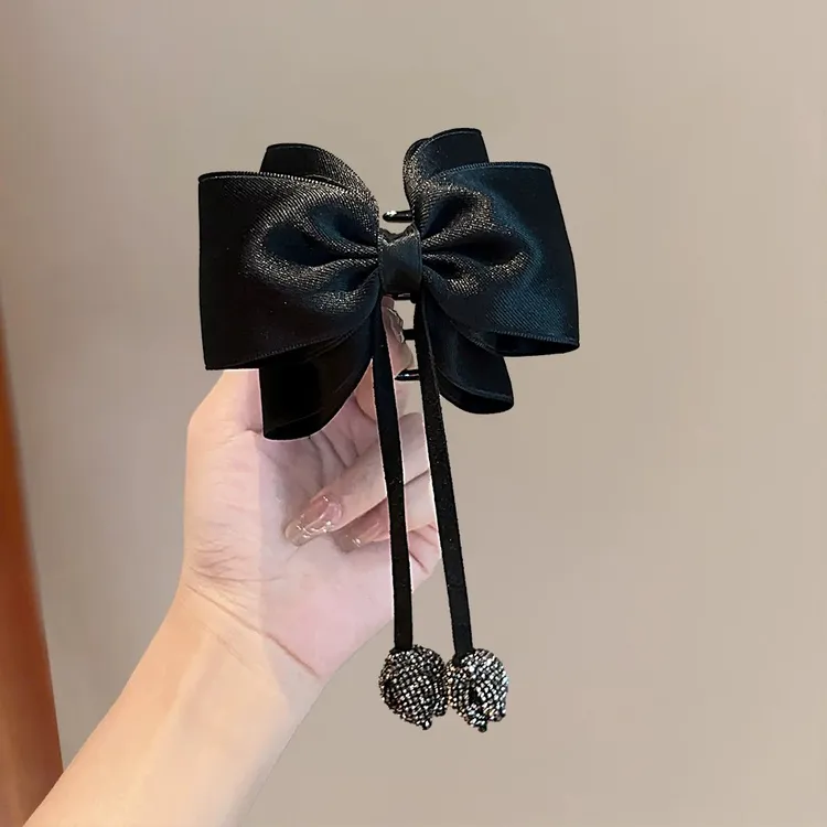蝴蝶结抓夹女高级感气质优雅郁金香飘带马尾夹后脑勺夹子头饰发夹