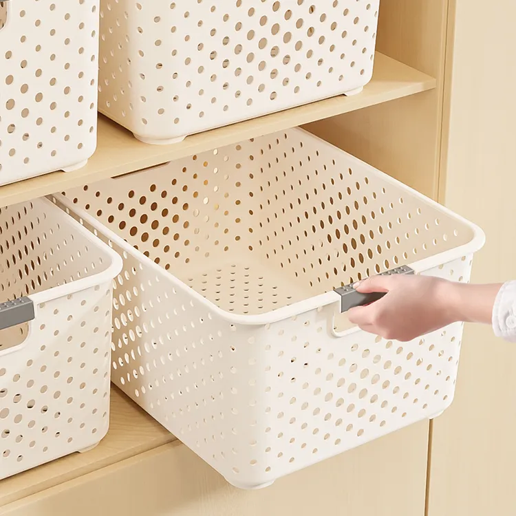 文丽零食玩具收纳箱家用杂物整理筐大容量书本储物篮多功能塑料盒