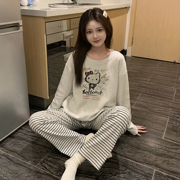 睡衣女款爆款2025新款长袖长裤套装女士秋季学生女款女孩爆款新款