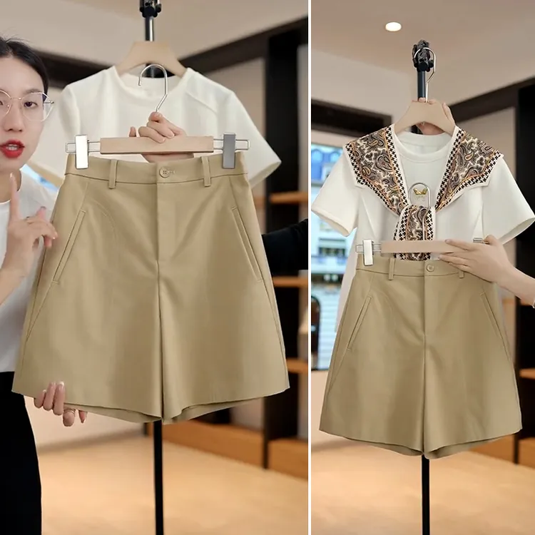 拉夏贝尔高腰西装短裤女2025新款夏季薄款短裤女款爆款2025新款