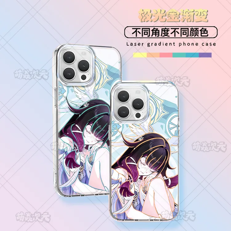 哥伦比娅适用苹果华为VIVO小米红米OPPO一加二次元极光金手机壳