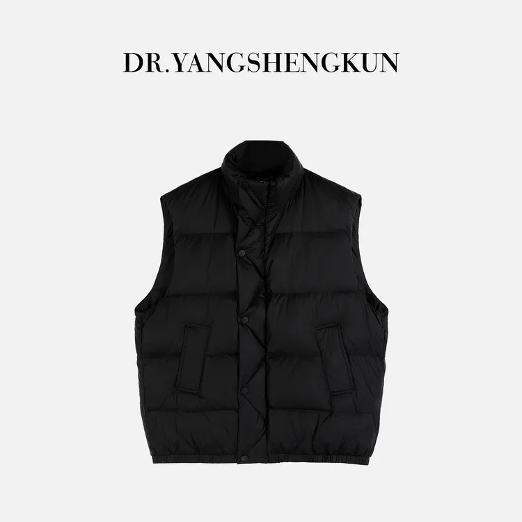 杨圣坤2025冬季新品95鹅绒横条立领百搭保暖羽绒马夹女EY25101307