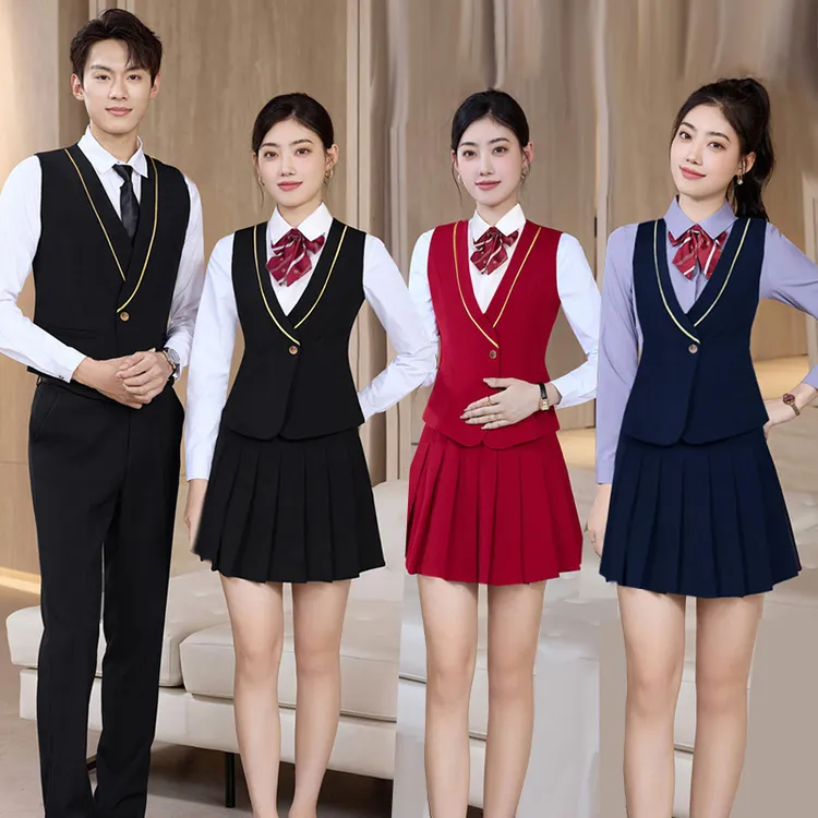 航空学院马甲百褶裙套装职业工作服坎肩幼师乐队打军鼓演出服马夹