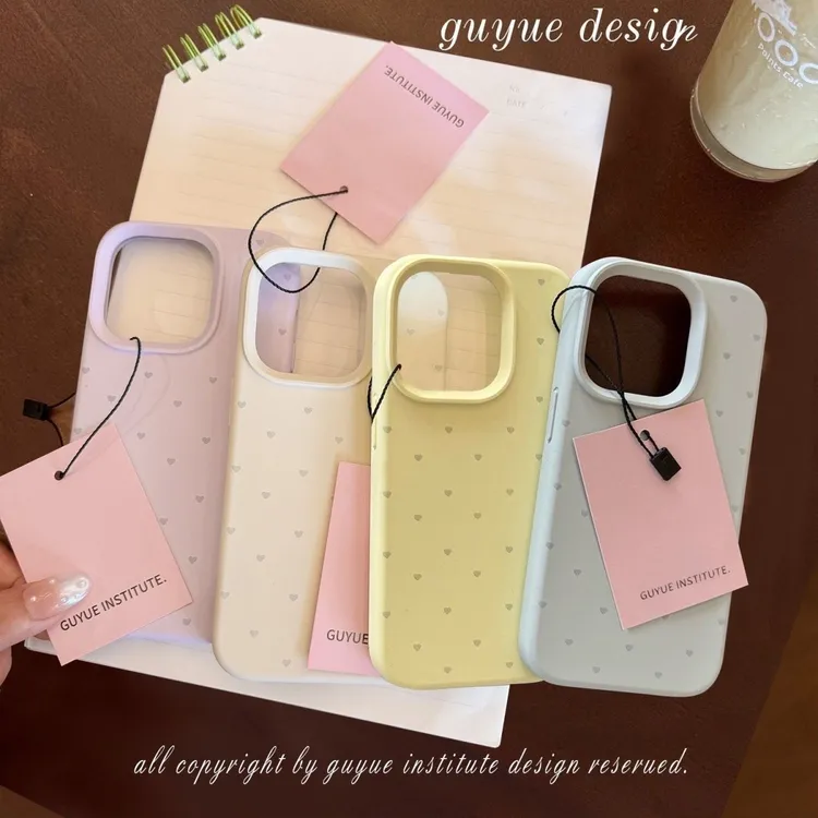 韩系满屏小爱心适用苹果16大孔15PRO手机壳iPhone14硅胶13保护套