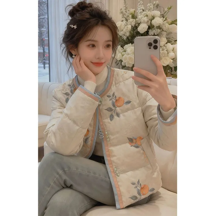 2025独特超好看的新中式国风棉服女冬装宽松休闲保暖棉袄夹棉外套