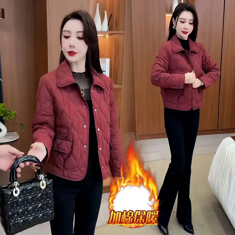 小众时尚减龄百搭长袖立领棉服女2025年冬季新款修身遮肉拉链外套