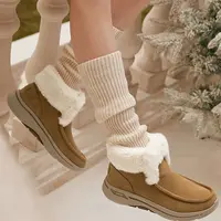 Skechers斯凯奇女鞋新款加绒松糕底雪地靴减震休闲运动鞋子144423