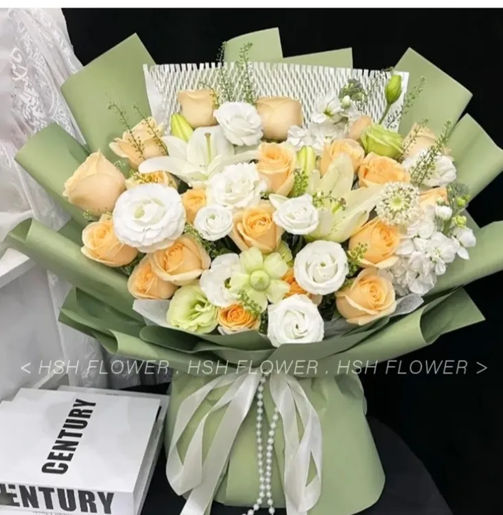 送女老师的花束鲜花女友，爱人，闺蜜，过生日白玫瑰洋桔梗同城配送