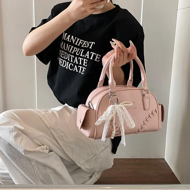 2025早春新款枕头包高级质感ins风保龄球手提包单肩斜挎韩系时尚