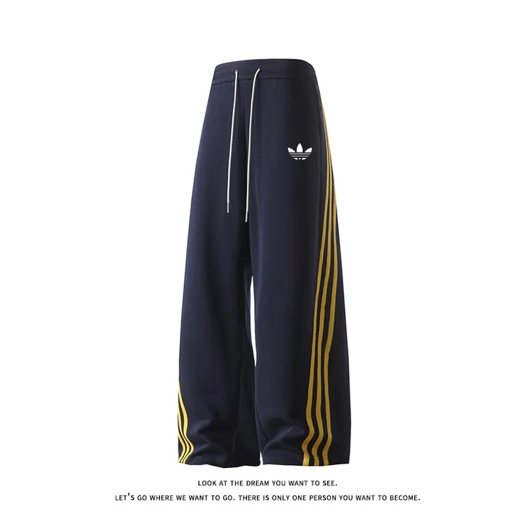 【官方奥特莱斯】品牌折扣秋季新款休闲重磅运动长裤条纹卫裤男士潮