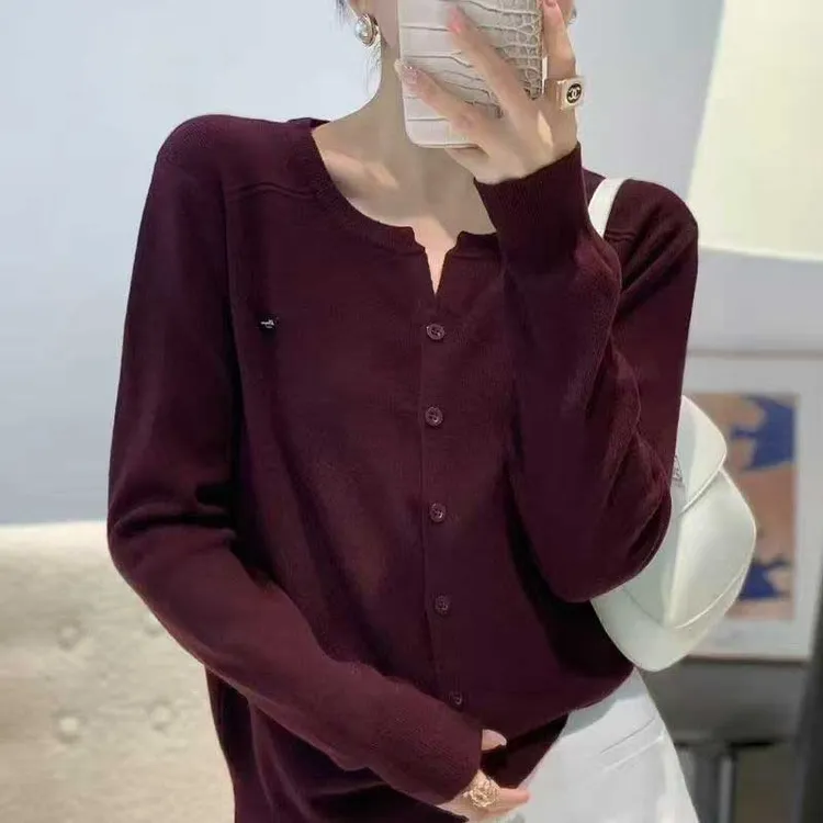 开衫款针织字母宽松秋季毛针织衫打底女装衫上衣