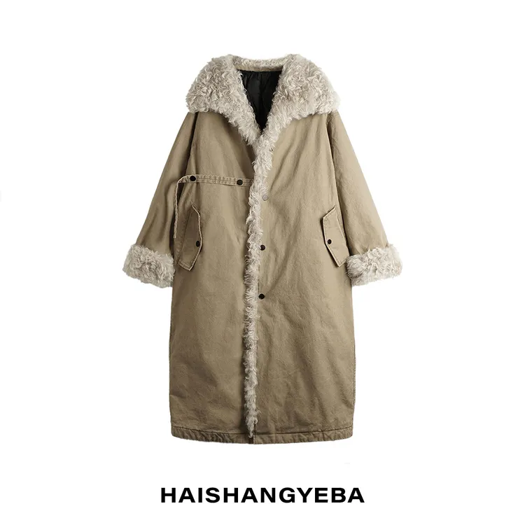 【海上叶爸】新款2025秋冬百搭90鹅绒翻领加厚中长款羽绒服