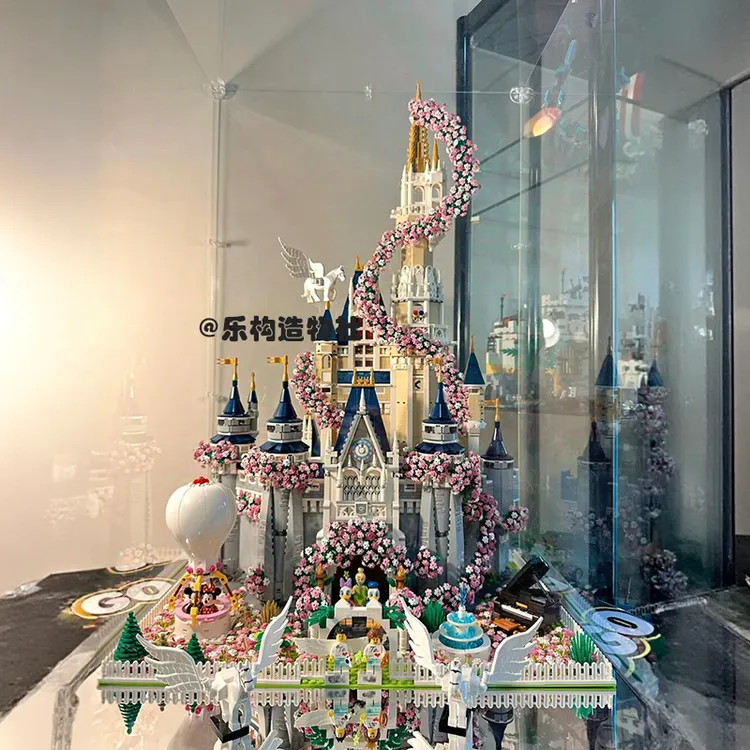 【迪士尼城堡大型积木】拼装高难度樱花塑料积木女生情人节系列玩具
