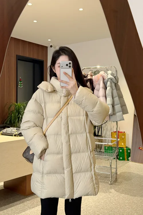 宿慕SUMU新国标90白鸭绒连帽羽绒服2025新款12-14百搭羽绒服061