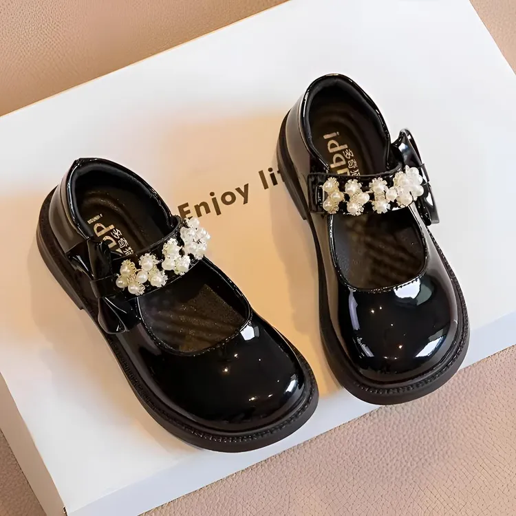 儿童皮鞋软底黑色宝宝6-12岁真皮2025新款女童乐福大童公主英伦风