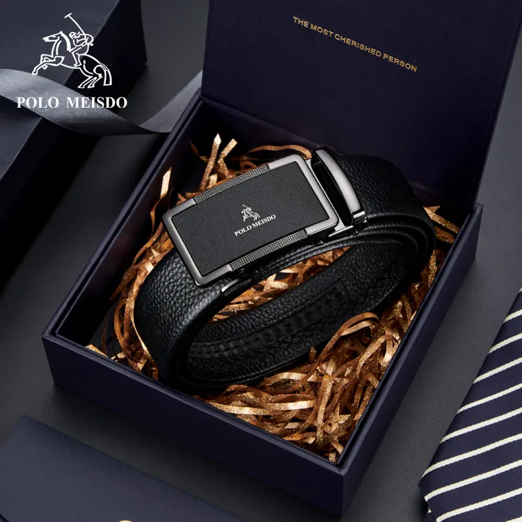 官方正品保罗美思得男士皮带真头层牛皮腰带皮带男款自动扣裤腰带