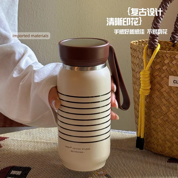 奇怡316不锈钢保温杯女生复古小巧带茶隔水杯学生高颜值便携杯子