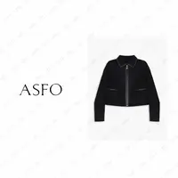 【AS素律】25新时尚拼皮包边夹克双面呢短大衣AS25QMNWT04381