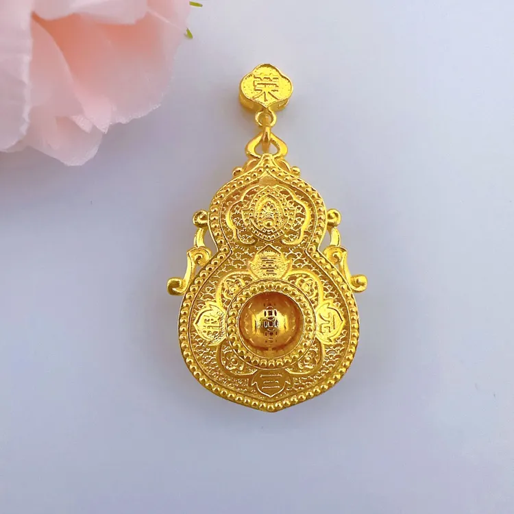 足金黄金 人生四美葫芦 精致百搭吊坠