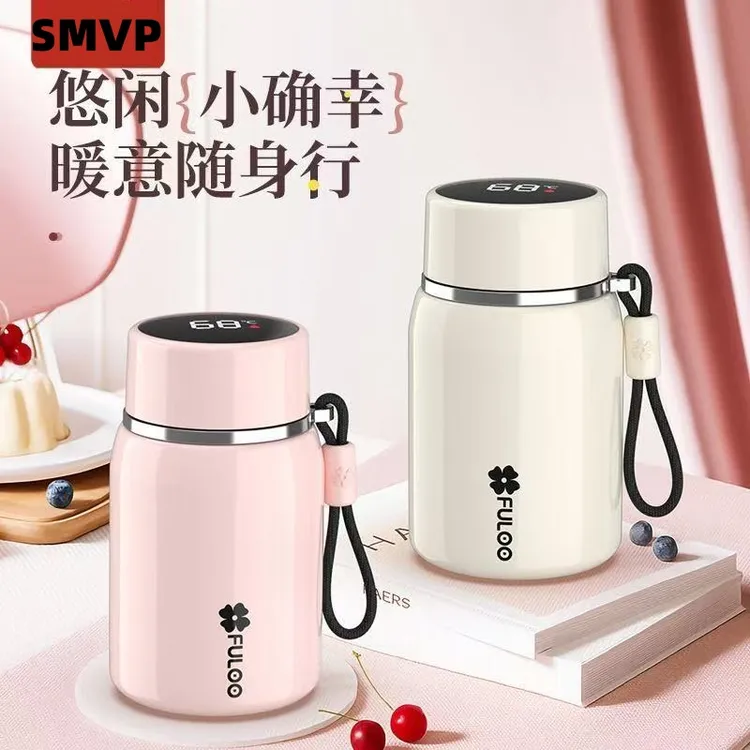 SMVP智能显温学生专用保温杯子茶水分离泡茶高档轻奢便携口袋水杯