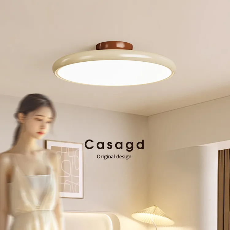 全光谱奶油风护眼卧室吸顶灯法式中古儿童房灯复古书房阳台灯casa
