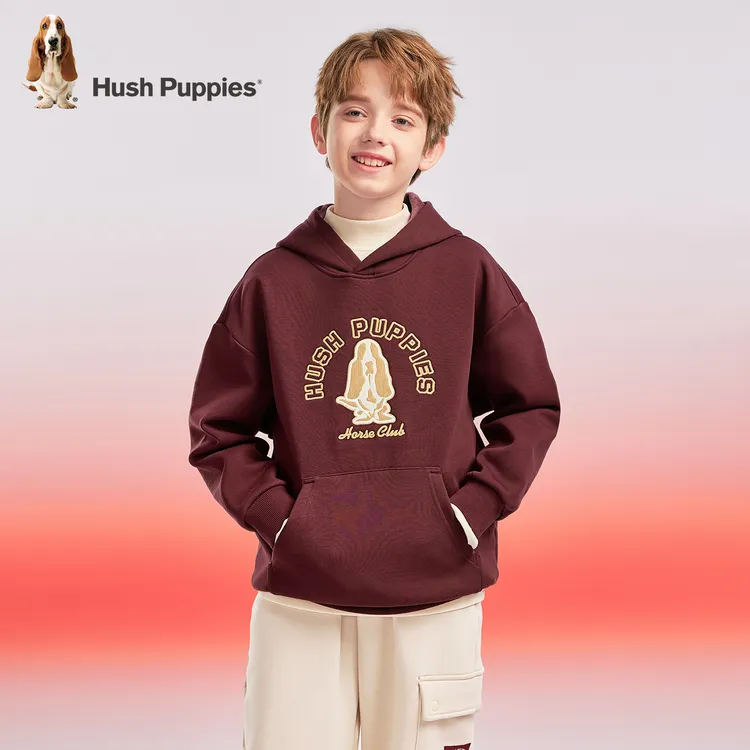 S暇步士童装2025秋季新款加绒柔软亲肤连帽卫衣HPTDND16CQ826