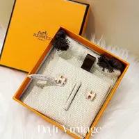 大吉中古/Hermes爱马仕mini H POP粉色耳钉