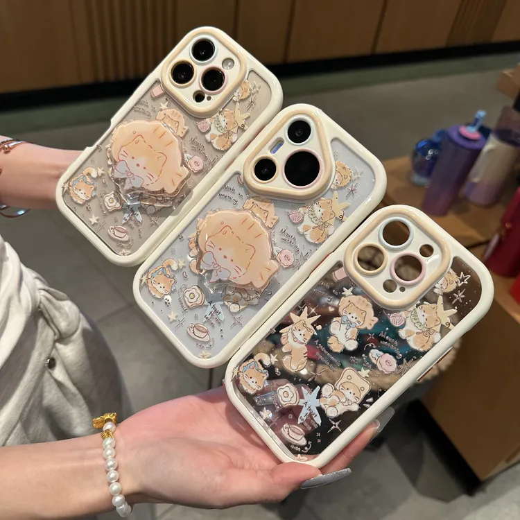 欧克里里猫咪鲷鱼烧支架适用苹果16手机壳华为P70vivo小米15oppo