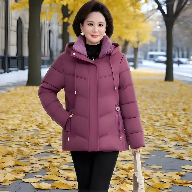 新款中老年冬季大码妈妈短款棉衣棉服时尚洋气棉袄冬装加厚外套