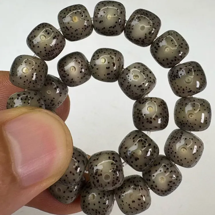 【收藏级星点货】黑冰星月菩提9X8桶珠冰透如玉玉化质感星点均匀