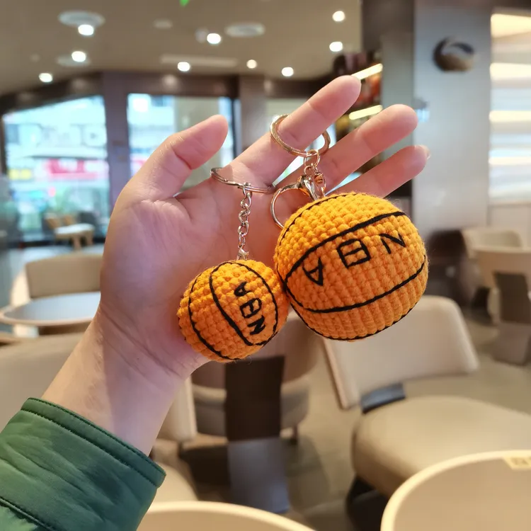 ［成品］手工钩织编织篮球挂件车钥匙扣毛线DIY