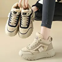 冬季高帮棉鞋女软底不累脚女鞋休闲风休闲纯色风003