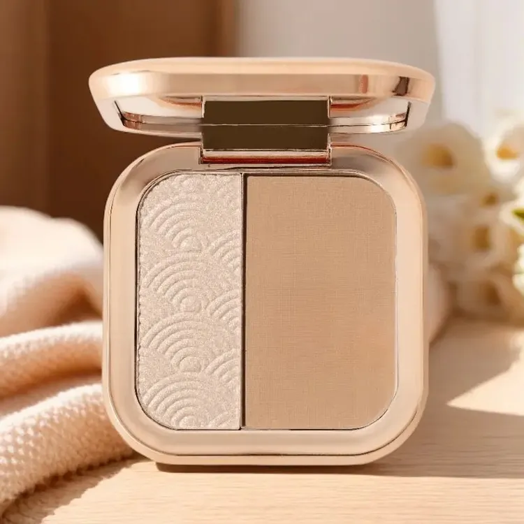 高光修容粉一体盘侧影（一抹提亮好妆容）哑光双色修颜