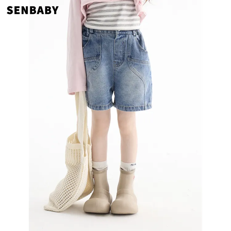 【现货】senbaby童装女童短裤夏季2025五分牛仔裤洋气牛仔中短裤