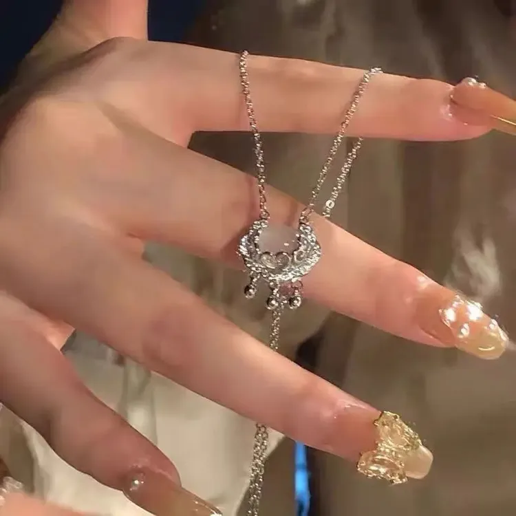 合金项链 气质平安锁项链高级感轻奢锁骨链送女友精致链百搭古风