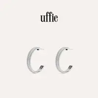 UFFIE 925银仿水晶耳饰 星闪珠边银质耳圈