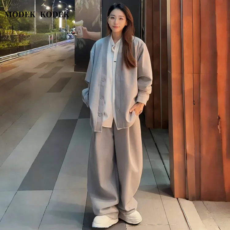 MODEK KODEK时尚潮牌男韩版外套秋季新款百搭休闲长裤运动两件套