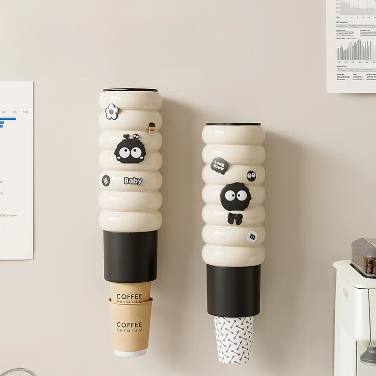 一次性杯子取杯器壁挂水杯架子置物架家用收纳架免打孔塑料纸杯架