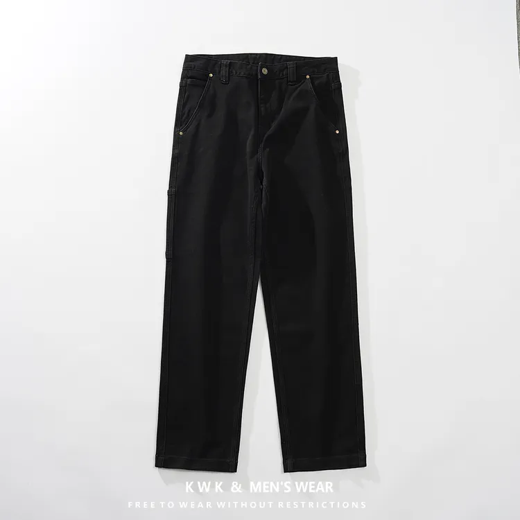 黑色牛仔裤男生2025新款韩版潮流百搭工装裤宽松直筒弹力休闲长裤