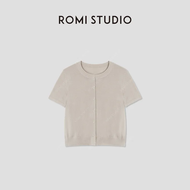 ROMI STUDIO“自然舒适”进口和纸纱轻薄短袖针织开衫 RWCRST3417