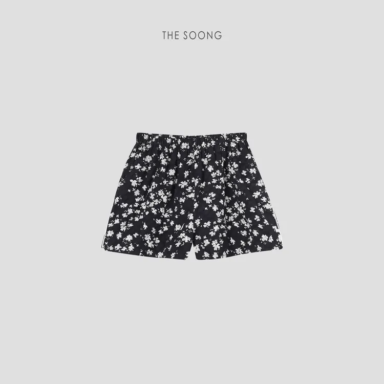 THESOONG|"小花短裤"夏日纯棉轻盈舒适碎花松紧腰短裤HWKZ7155