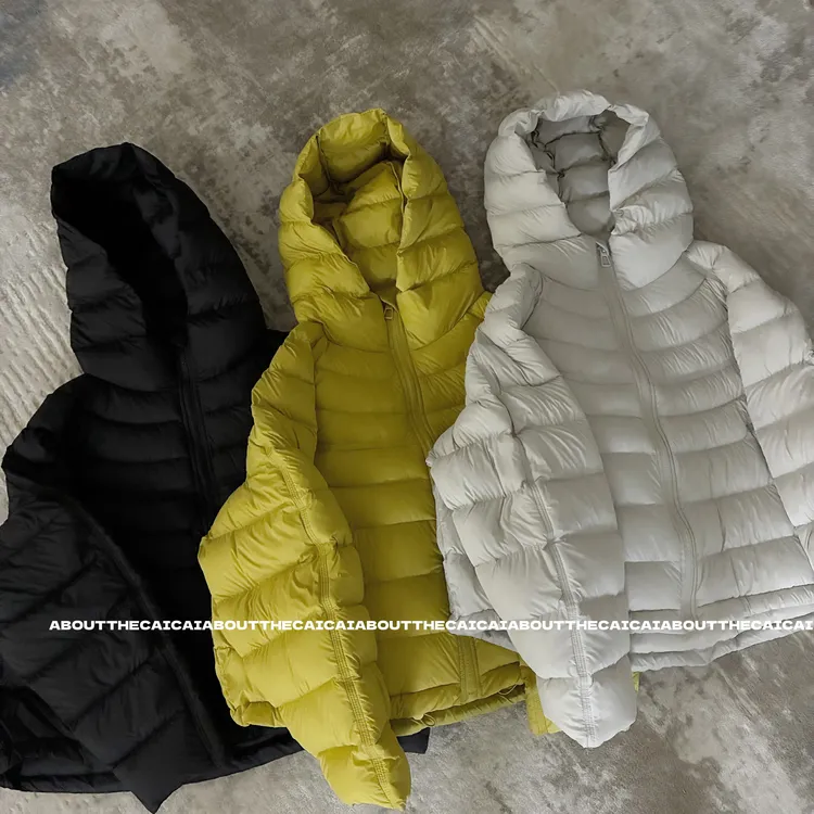 CAICAI 【云端漫步】90白鸭绒短款连帽排骨羽绒服女冬季保暖外套