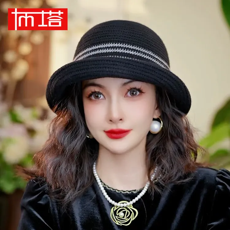 布塔羊毛呢渔夫帽子女秋冬新款礼帽高级感显脸小帽子盆帽PT8051
