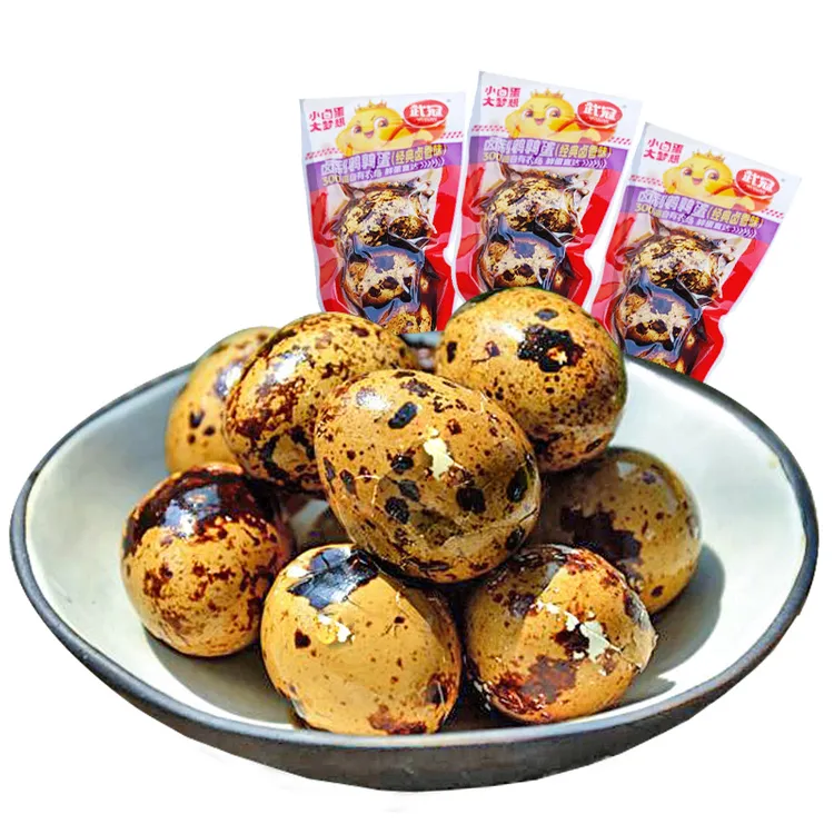 武冠带壳鹌鹑蛋五香40枚乡巴佬风味卤蛋开袋即食解馋零食营养食品