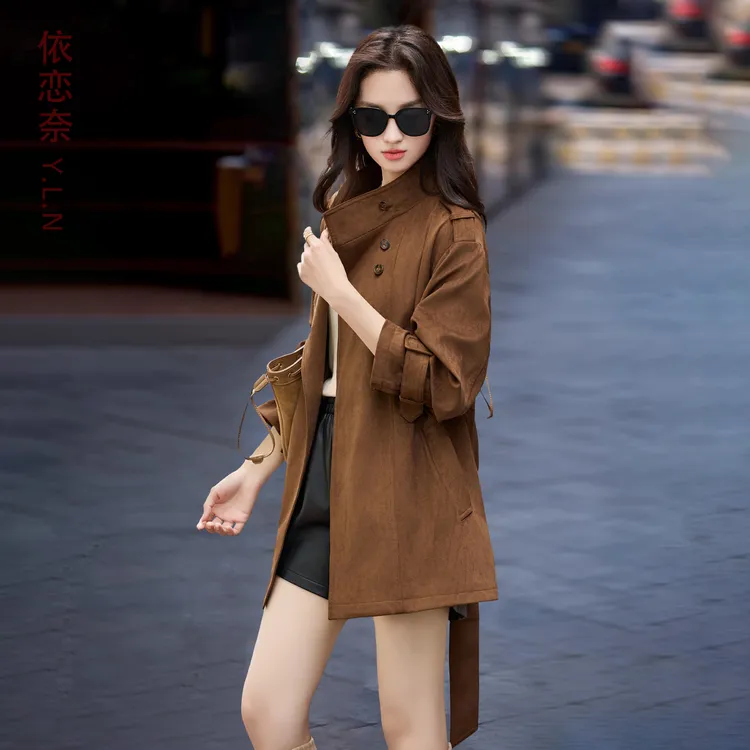 立领风衣外套女高级感春秋季2025新款小个子时尚洋气减龄显瘦上衣