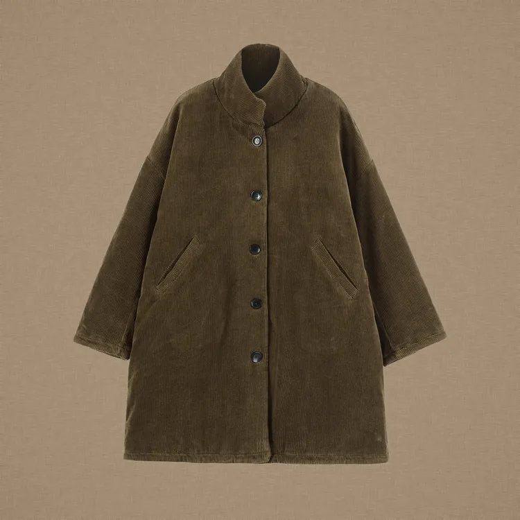【以之】设计师原创复古厚实灯芯绒棉衣棉服冬季立领保暖宽松外套