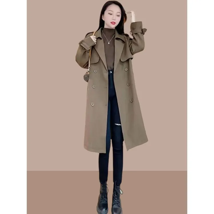 风衣女式2025新款春秋季女式大衣中长大衣英伦风小欧式热款休闲女