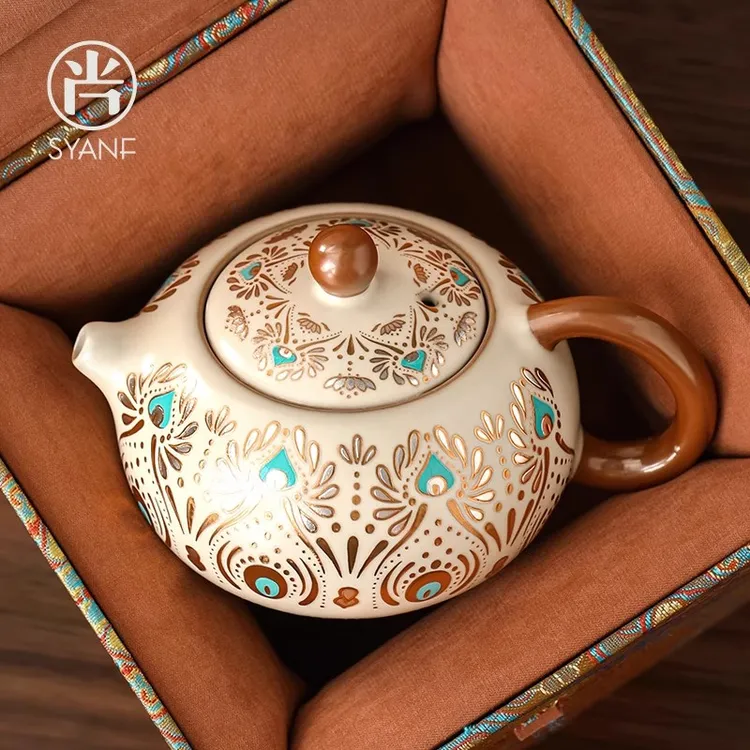 敦煌汝窑西施壶高档家用2025新款单壶大容量功夫茶具一人用泡茶壶