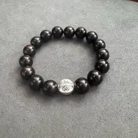 3338-小叶紫檀木带宝手串单圈12mm