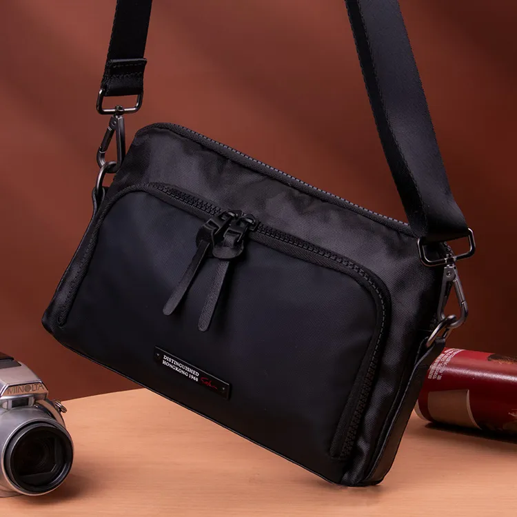 单肩包男款牛津布休闲通勤斜挎包男小包横款大容量运动小背包轻便